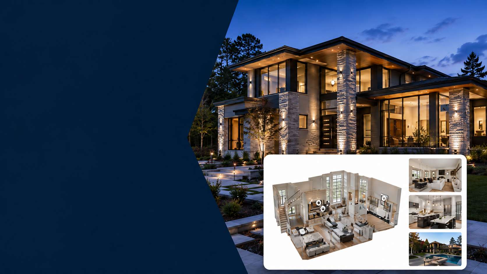 Real estate media services including twilight photography and 3D tours