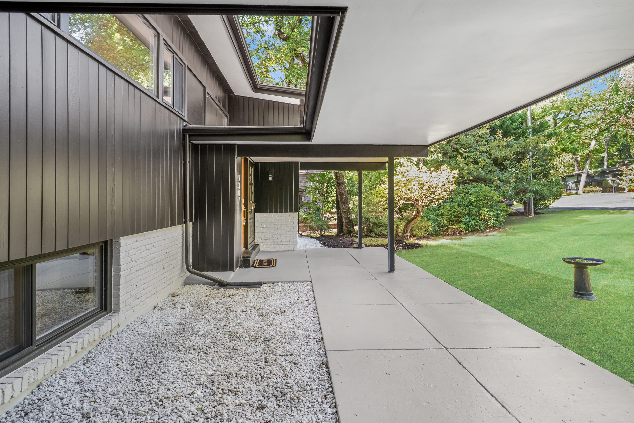 Architectural covered patio and garden